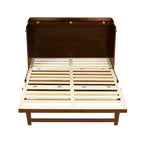 Letto a scomparsa Queen Size in legno di pino con decorazioni in rattan e cassetti contenitore
