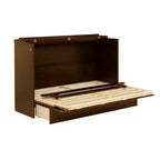 Letto a scomparsa Queen Size in legno di pino con decorazioni in rattan e cassetti contenitore