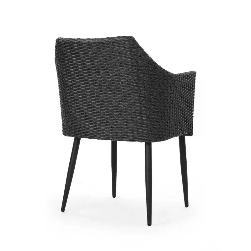 Sedie da Pranzo da Esterno, Set di 2 Sedie da Pranzo da Giardino, Poltrone in Rattan PE per Tutte le Stagioni, Sedie in Vimini da Giardino con Telaio in Ferro Resistente per Balcone