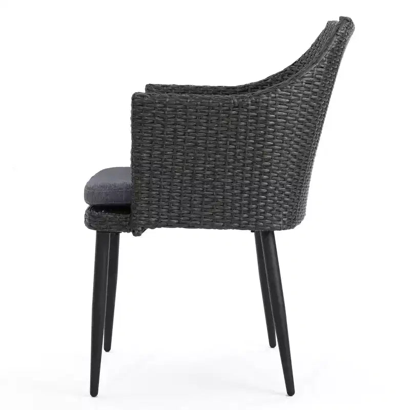 Sedie da Pranzo da Esterno, Set di 2 Sedie da Pranzo da Giardino, Poltrone in Rattan PE per Tutte le Stagioni, Sedie in Vimini da Giardino con Telaio in Ferro Resistente per Balcone
