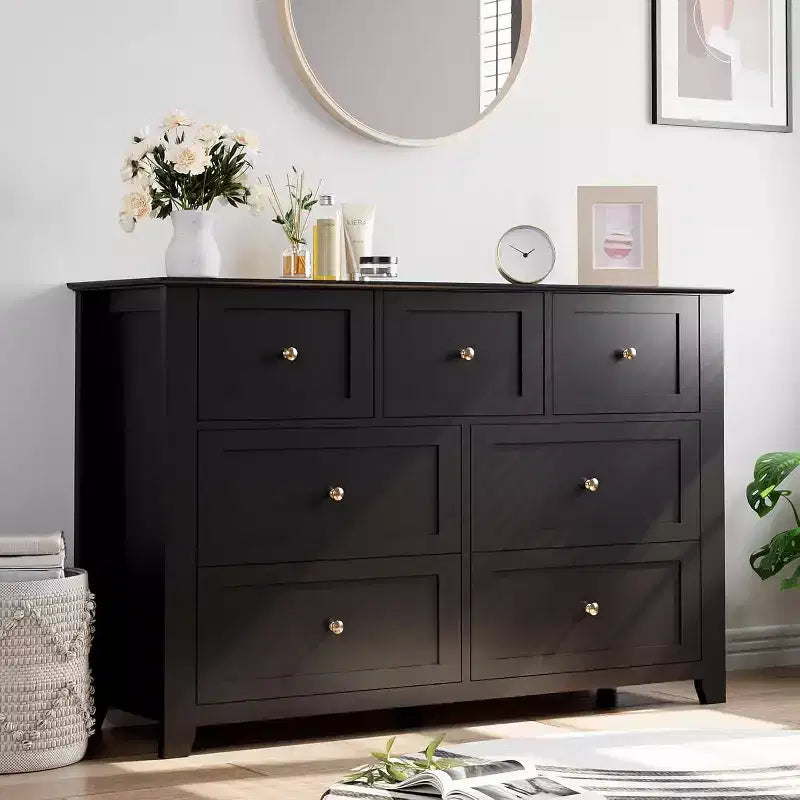 COZONY 54 Wide 7-Drawer Dresser for Bedroom, Modern Chest of Drawers with Deep Storage, Clothes Organizer for Living Room, Hallway