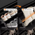 Scarpiera a 42 scanalature, mobile portascarpe alto e stretto nero con 2 cassetti a ribalta e cassetto superiore per l'ingresso