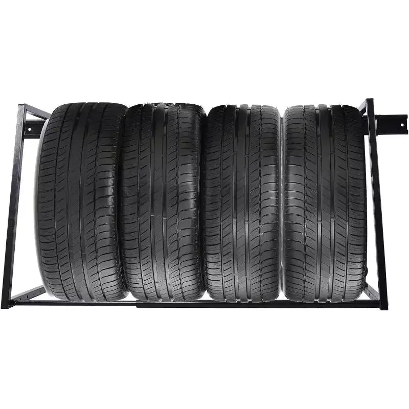 Scaffale da garage regolabile per impieghi gravosi - Porta pneumatici multiplo per organizzare il garage (Nero, 64.5*28*28 pollici)