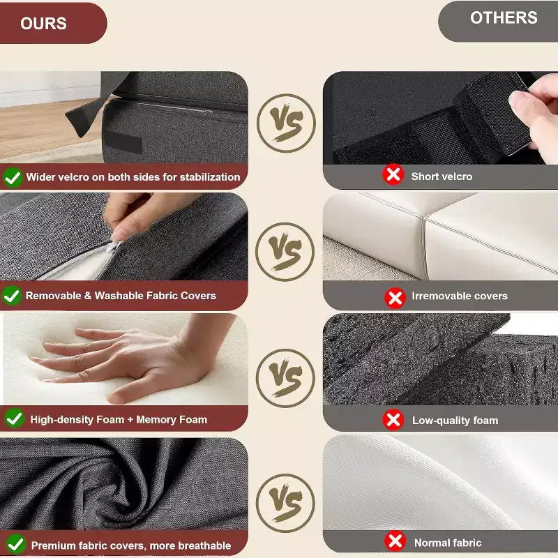 Divano Letto Pieghevole Moderno e Confortevole con Cuscino Aggiornato, Poltrona Letto Convertibile, Divano Letto Pieghevole in Memory Foam Comodo per Casa, Ufficio