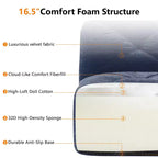 Tessuto in morbido velluto a forma di L, spugna inferiore ad alta densità 32D, design ergonomico inferiore, design antiscivolo, pouf mobile