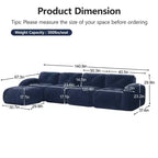 Tessuto in morbido velluto a forma di L, spugna inferiore ad alta densità 32D, design ergonomico inferiore, design antiscivolo, pouf mobile
