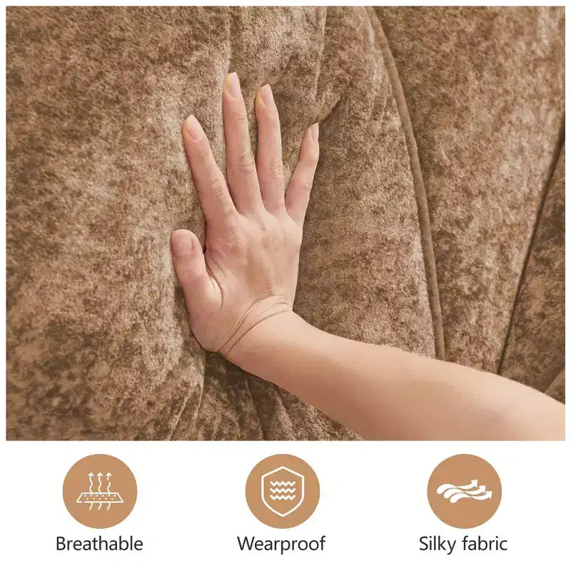 Tessuto in morbido velluto a forma di L, spugna inferiore ad alta densità 32D, design ergonomico inferiore, design antiscivolo, pouf mobile