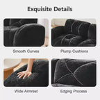 Tessuto in morbido velluto a forma di L, spugna inferiore ad alta densità 32D, design ergonomico inferiore, design antiscivolo, pouf mobile