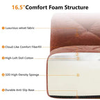 Tessuto in morbido velluto a forma di L, spugna inferiore ad alta densità 32D, design ergonomico inferiore, design antiscivolo, pouf mobile