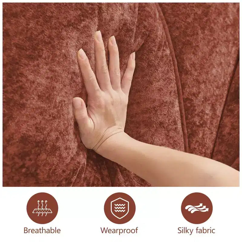 Tessuto in morbido velluto a forma di L, spugna inferiore ad alta densità 32D, design ergonomico inferiore, design antiscivolo, pouf mobile