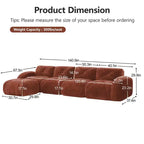 Tessuto in morbido velluto a forma di L, spugna inferiore ad alta densità 32D, design ergonomico inferiore, design antiscivolo, pouf mobile