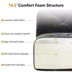 Tessuto in morbido velluto a forma di L, spugna inferiore ad alta densità 32D, design ergonomico inferiore, design antiscivolo, pouf mobile