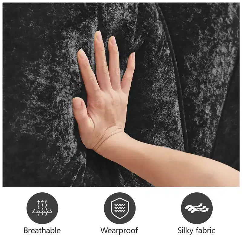 Tessuto in morbido velluto a forma di L, spugna inferiore ad alta densità 32D, design ergonomico inferiore, design antiscivolo, pouf mobile