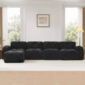Clihome L-shaped Soft Velvet Fabric,32D High Density Sponge Bottom,Ergonomic Design Bottom,Anti-Slip Design,Free Combination,Movable Ottoman