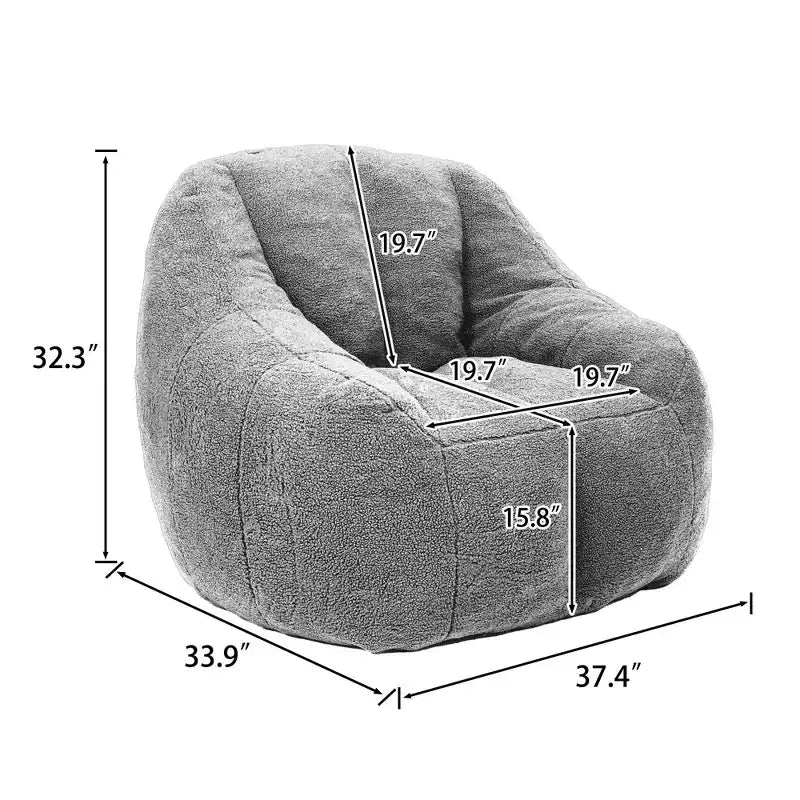 Poltrona lounge in morbido tessuto Teddy, poltrona di design in peluche con forma arrotondata per soggiorno, camera da letto o angolo lettura