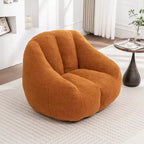 Poltrona lounge in morbido tessuto Teddy, poltrona di design in peluche con forma arrotondata per soggiorno, camera da letto o angolo lettura