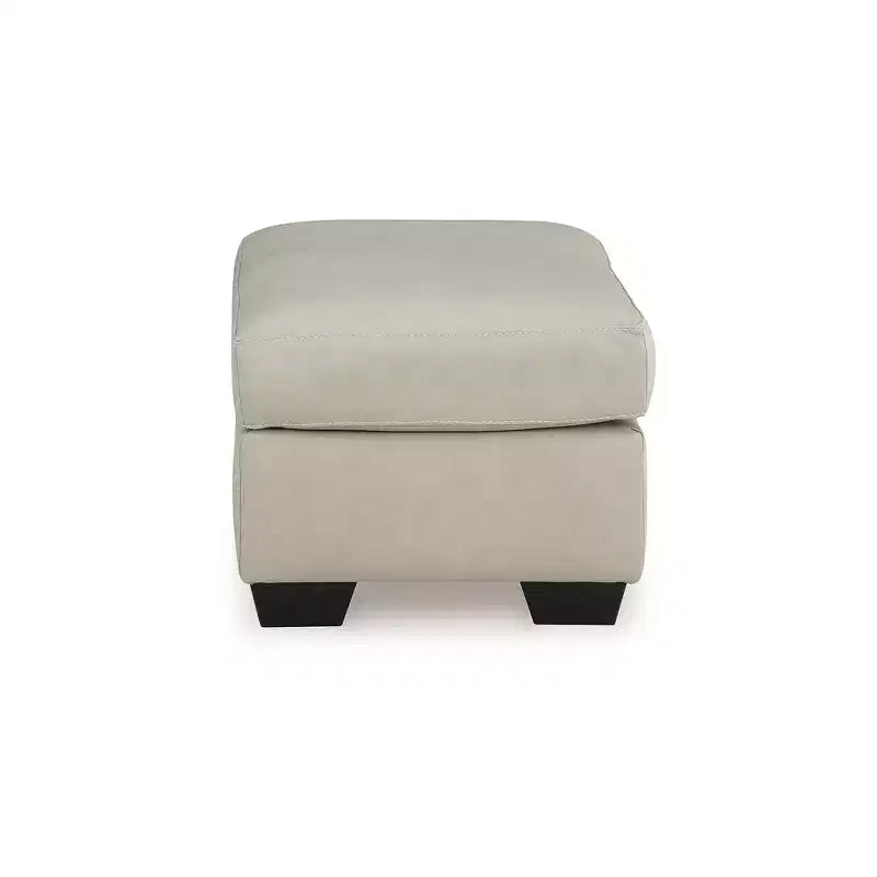 Poggiapiedi, Cuscino in pelle di prima qualità, Grigio osso