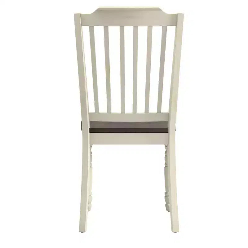 Sedie da pranzo con schienale a doghe antiche bicolore (set da 2)