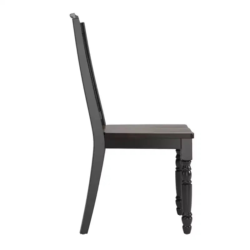 Sedie da pranzo con schienale a doghe antiche bicolore (set da 2)