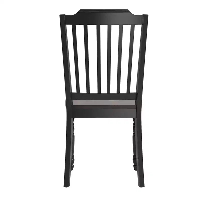 Sedie da pranzo con schienale a doghe antiche bicolore (set da 2)