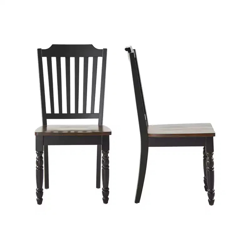 Ohana Two-Tone Antique Slat Back Dining Chairs (Set of 2) - iNSPIREQ