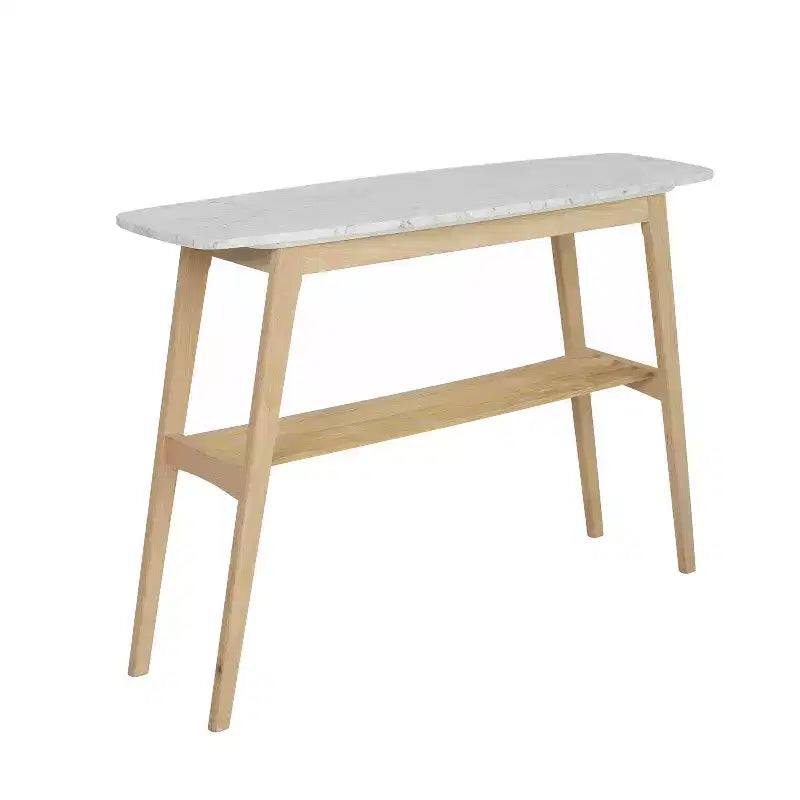 43 Rectangular Italian Carrara White Marble Console Table