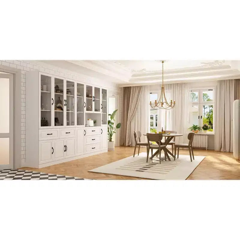 Large Combo Storage Cabinet Glass Doors Modular Cabinets