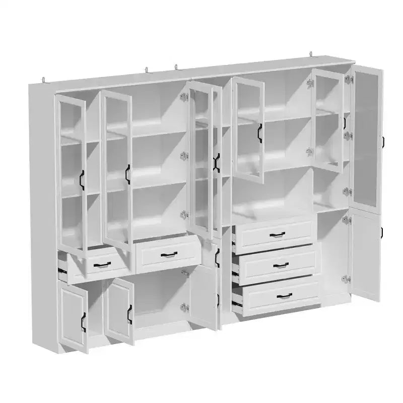Armadio grande combinato con ante in vetro, armadi modulari