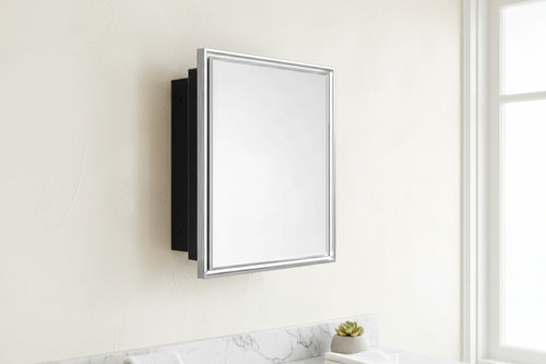 Keonjinn24 in. W x 36 in. H Metal Framed Rectangular Framed Recessed/Surface Mount Medicine Cabinet with Mirror