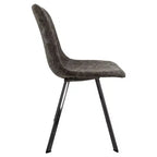 Sedia da pranzo moderna in pelle con gambe in metallo, seduta imbottita, design elegante per cucina, sala da pranzo, ufficio o salotto