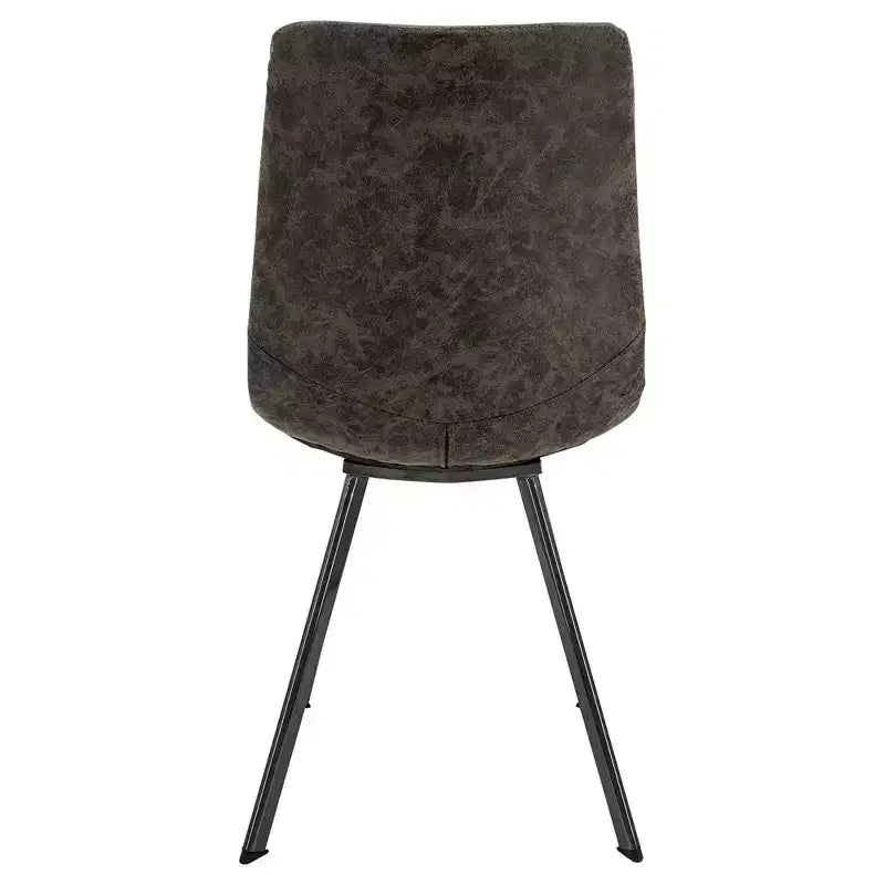 Sedia da pranzo moderna in pelle con gambe in metallo, seduta imbottita, design elegante per cucina, sala da pranzo, ufficio o salotto