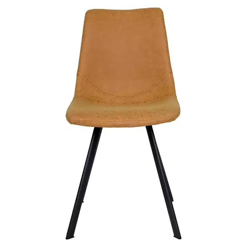 Sedia da pranzo moderna in pelle con gambe in metallo, seduta imbottita, design elegante per cucina, sala da pranzo, ufficio o salotto