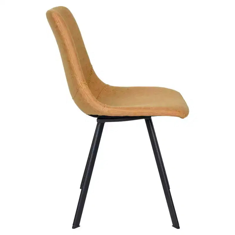 Sedia da pranzo moderna in pelle con gambe in metallo, seduta imbottita, design elegante per cucina, sala da pranzo, ufficio o salotto