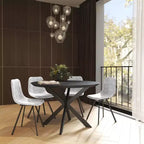 Sedia da pranzo moderna in pelle con gambe in metallo, seduta imbottita, design elegante per cucina, sala da pranzo, ufficio o salotto