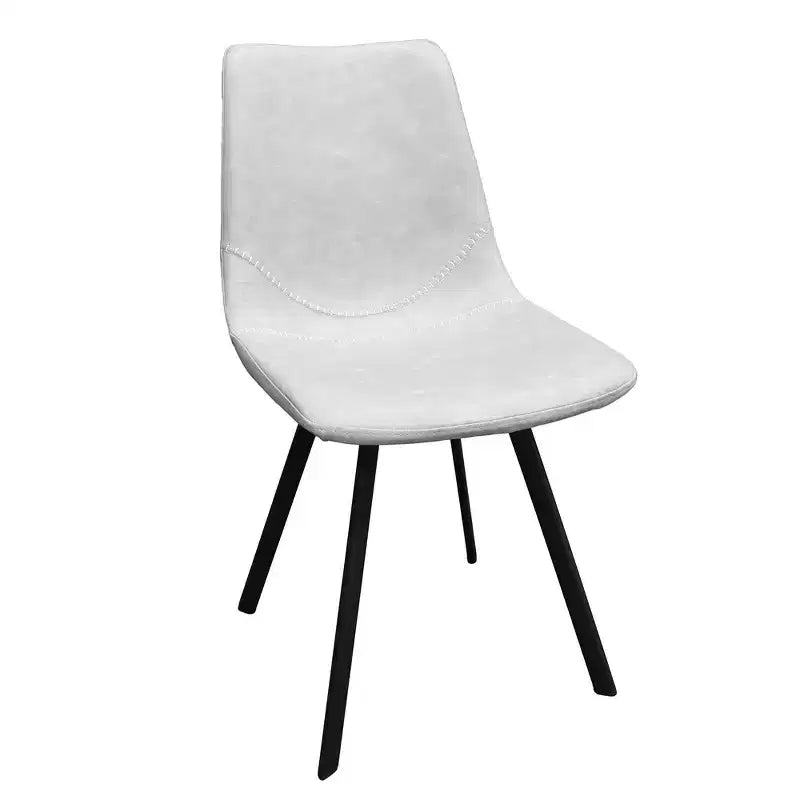 Sedia da pranzo moderna in pelle con gambe in metallo, seduta imbottita, design elegante per cucina, sala da pranzo, ufficio o salotto