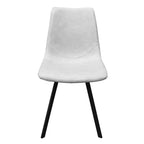 Sedia da pranzo moderna in pelle con gambe in metallo, seduta imbottita, design elegante per cucina, sala da pranzo, ufficio o salotto
