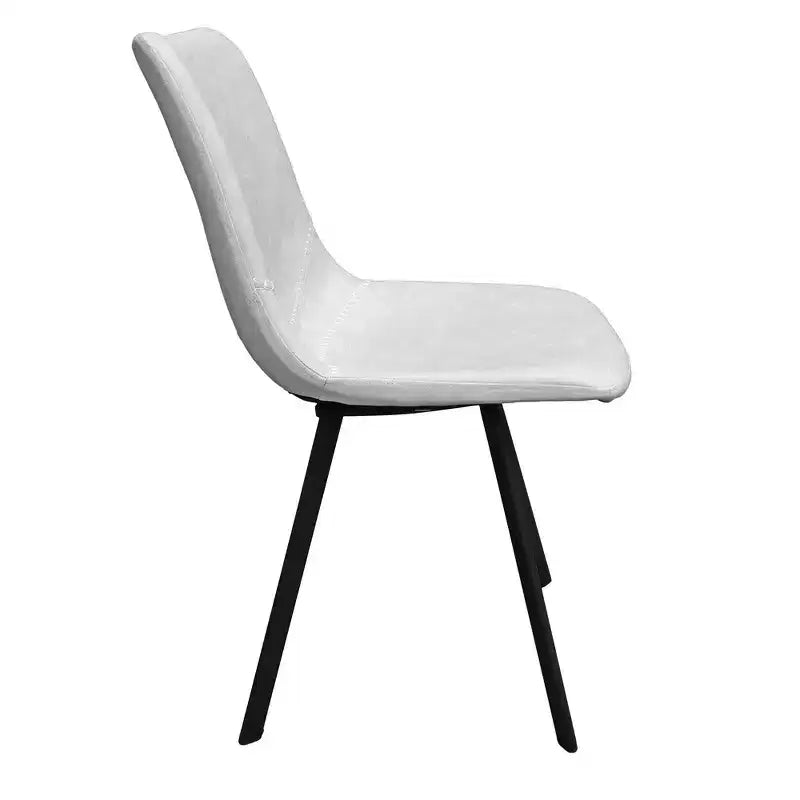 Sedia da pranzo moderna in pelle con gambe in metallo, seduta imbottita, design elegante per cucina, sala da pranzo, ufficio o salotto