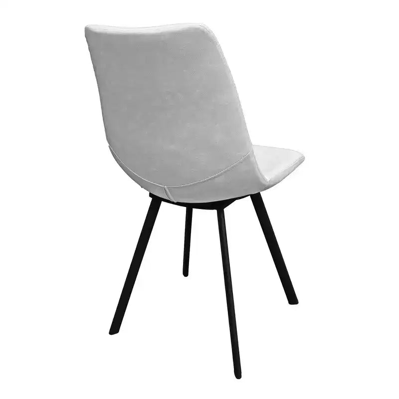 Sedia da pranzo moderna in pelle con gambe in metallo, seduta imbottita, design elegante per cucina, sala da pranzo, ufficio o salotto