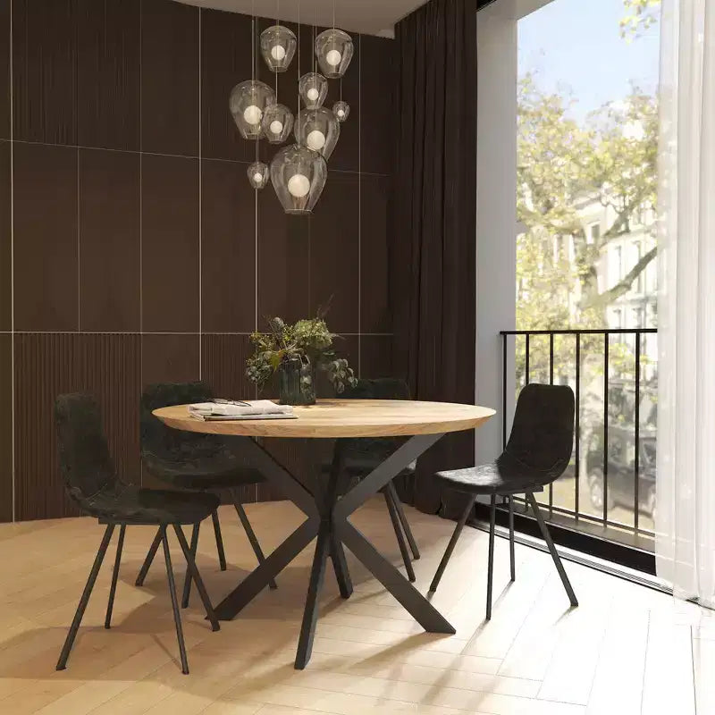 Sedia da pranzo moderna in pelle con gambe in metallo, seduta imbottita, design elegante per cucina, sala da pranzo, ufficio o salotto