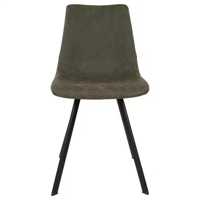 Sedia da pranzo moderna in pelle con gambe in metallo, seduta imbottita, design elegante per cucina, sala da pranzo, ufficio o salotto