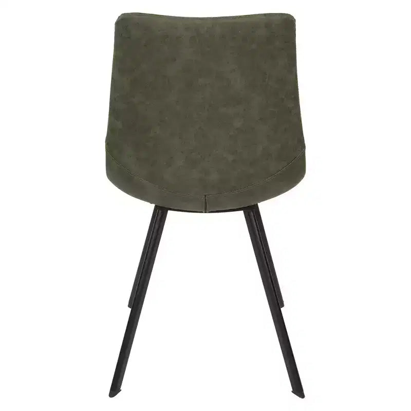 Sedia da pranzo moderna in pelle con gambe in metallo, seduta imbottita, design elegante per cucina, sala da pranzo, ufficio o salotto