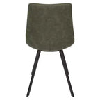 Sedia da pranzo moderna in pelle con gambe in metallo, seduta imbottita, design elegante per cucina, sala da pranzo, ufficio o salotto
