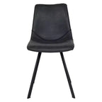 Sedia da pranzo moderna in pelle con gambe in metallo, seduta imbottita, design elegante per cucina, sala da pranzo, ufficio o salotto