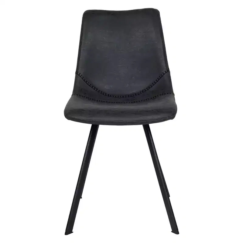 Sedia da pranzo moderna in pelle con gambe in metallo, seduta imbottita, design elegante per cucina, sala da pranzo, ufficio o salotto