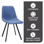 Sedia da pranzo moderna in pelle con gambe in metallo, seduta imbottita, design elegante per cucina, sala da pranzo, ufficio o salotto