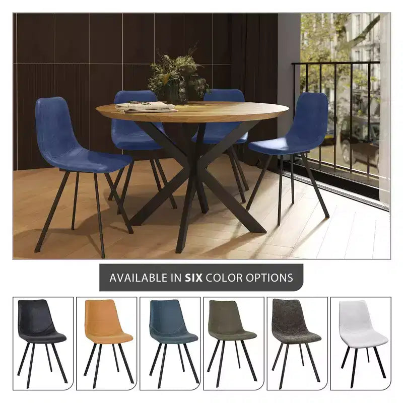Sedia da pranzo moderna in pelle con gambe in metallo, seduta imbottita, design elegante per cucina, sala da pranzo, ufficio o salotto