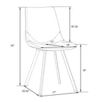 Sedia da pranzo moderna in pelle con gambe in metallo, seduta imbottita, design elegante per cucina, sala da pranzo, ufficio o salotto