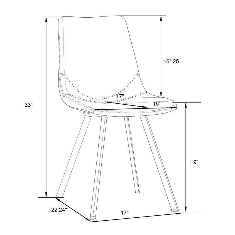 Sedia da pranzo moderna in pelle con gambe in metallo, seduta imbottita, design elegante per cucina, sala da pranzo, ufficio o salotto