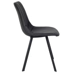 Sedia da pranzo moderna in pelle con gambe in metallo, seduta imbottita, design elegante per cucina, sala da pranzo, ufficio o salotto