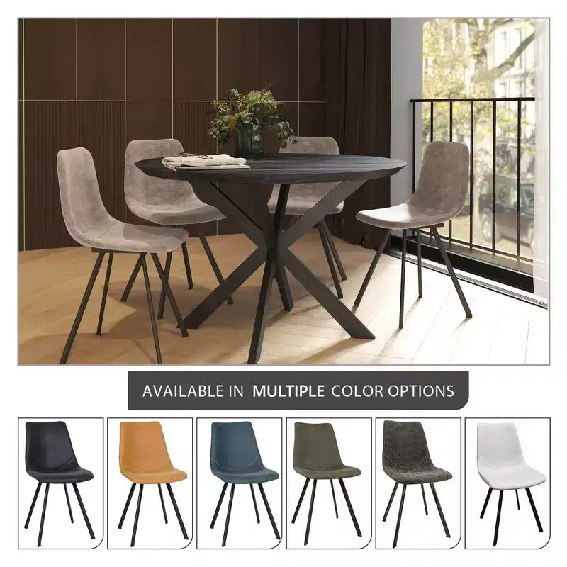 Sedia da pranzo moderna in pelle con gambe in metallo, seduta imbottita, design elegante per cucina, sala da pranzo, ufficio o salotto